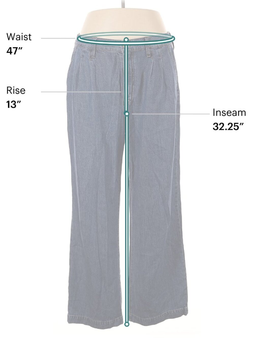 Madewell The Harlow Wide-Leg Jean in Fairson Wash / Baggy Straight Denim Size 32 - Picture 7 of 8